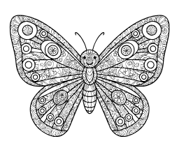Intricate Butterfly coloring page: A symmetrical Intricate Butterfly