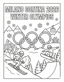 Winter Olympics 2026 coloring page: Winter Olympics