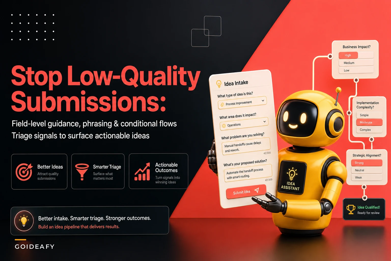 Stop Low-Quality Submissions: Intake Form Fields, Conditional Logic and Triage Signals That Surface Actionable Ideas
