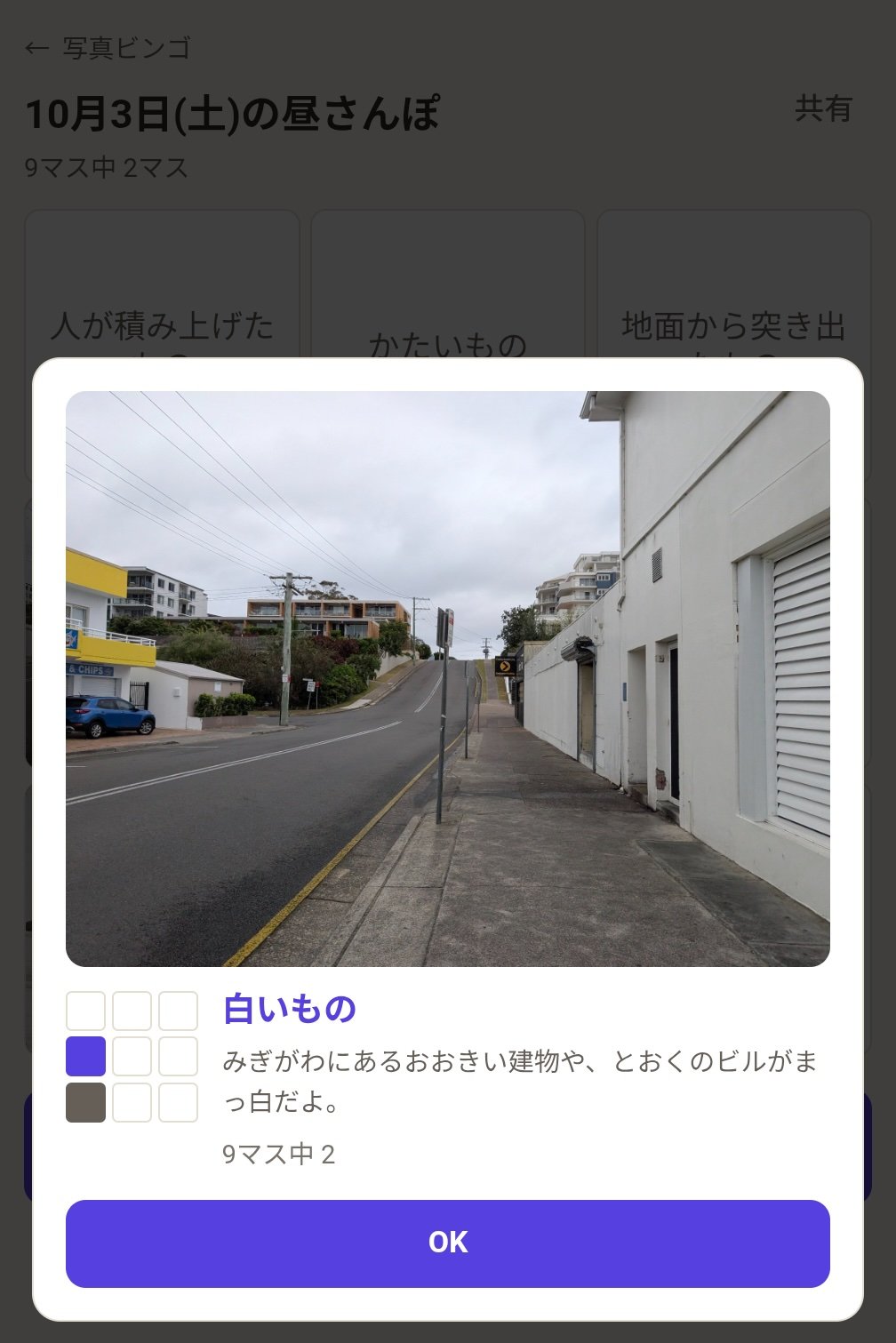 建物を「白いもの」と認識してくれた