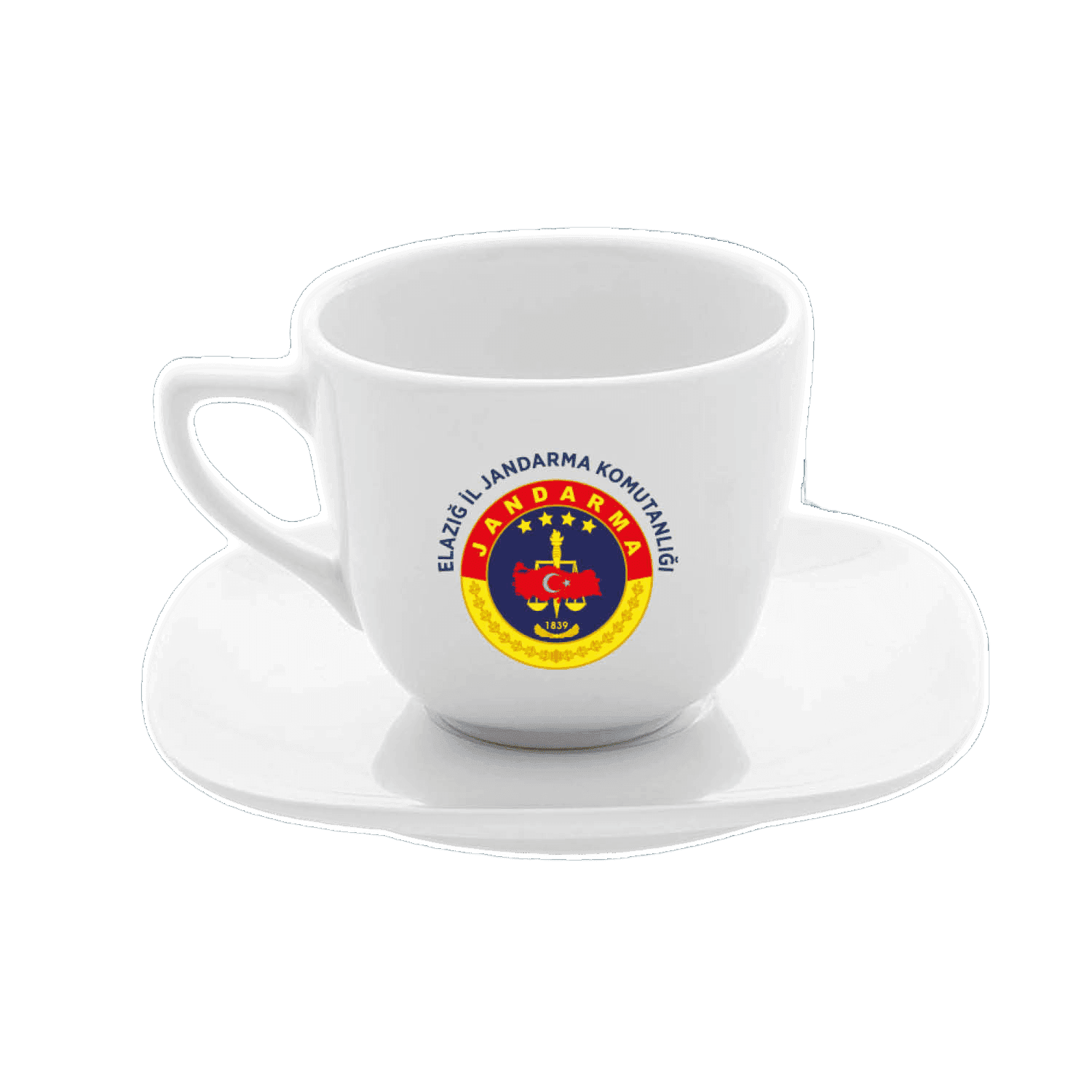 Güral Porselen Tabaklı Kahve Fincanı