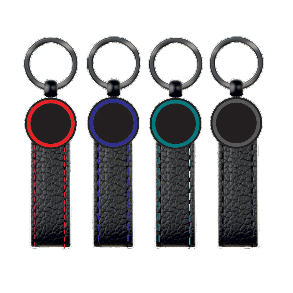 Çift Halkalı Metal & Deri Anahtarlık