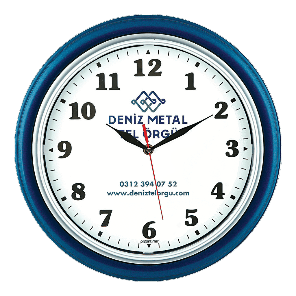 Mineral Cam Akar Saniye Plastik Çerçeve 34 cm Duvar Saati