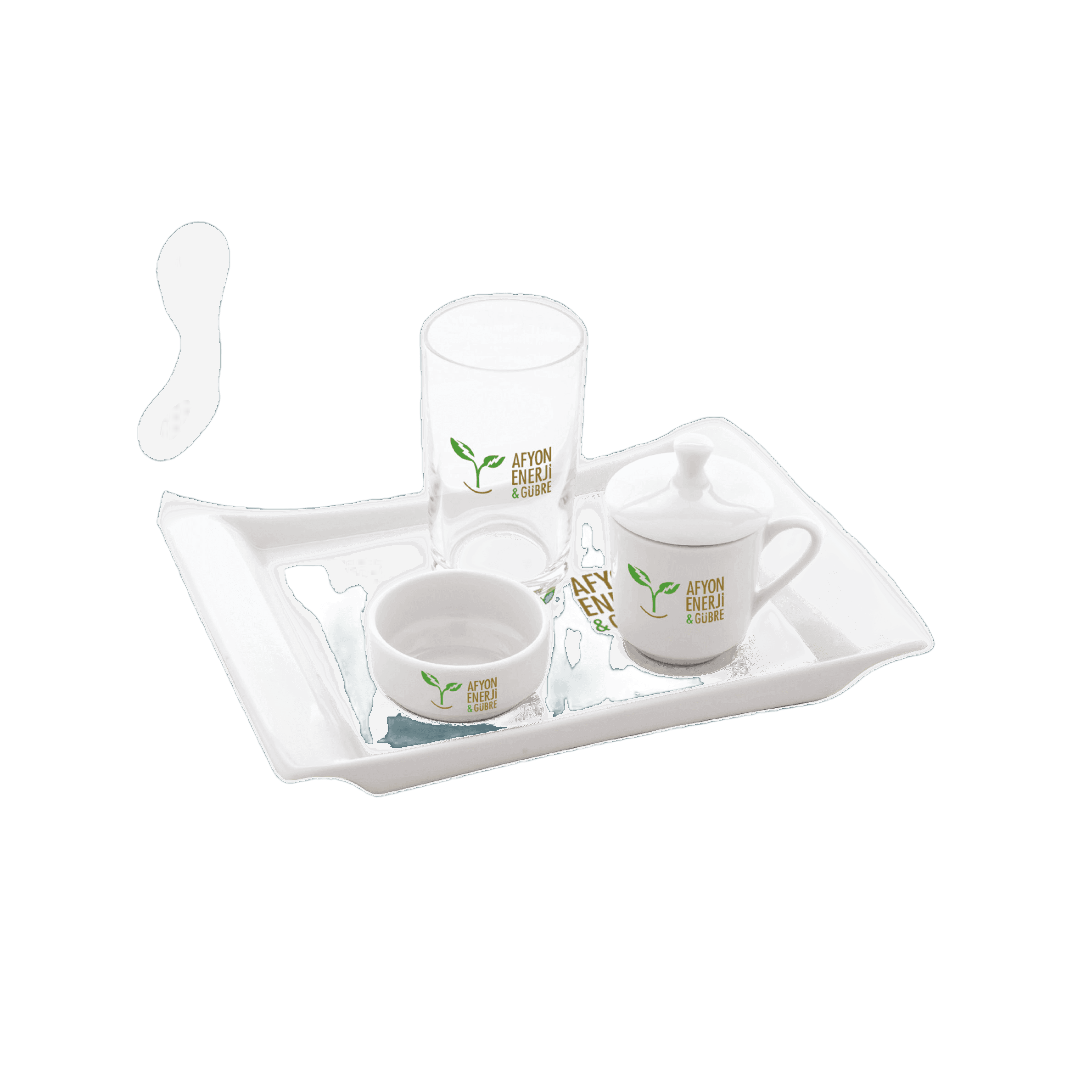 Güral Porselen Kahve Tepsi Takımı