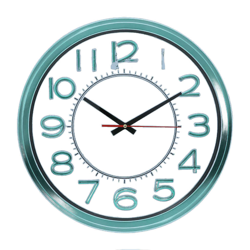 Mineral Cam Akar Saniye Metalize Çerçeve 42 cm Duvar Saati