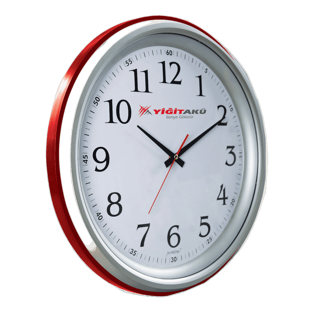 Mineral Cam Akar Saniye Çemberli Plastik Çerçeve 46 cm Duvar Saati