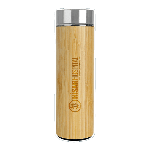 Bambu Kapaklı Çelik Termos 500 mL