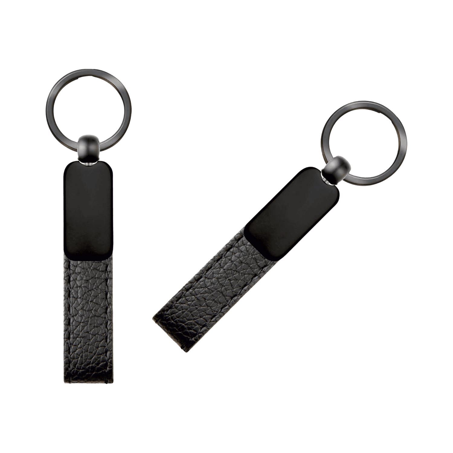 Köşeli Metal & Deri Anahtarlık