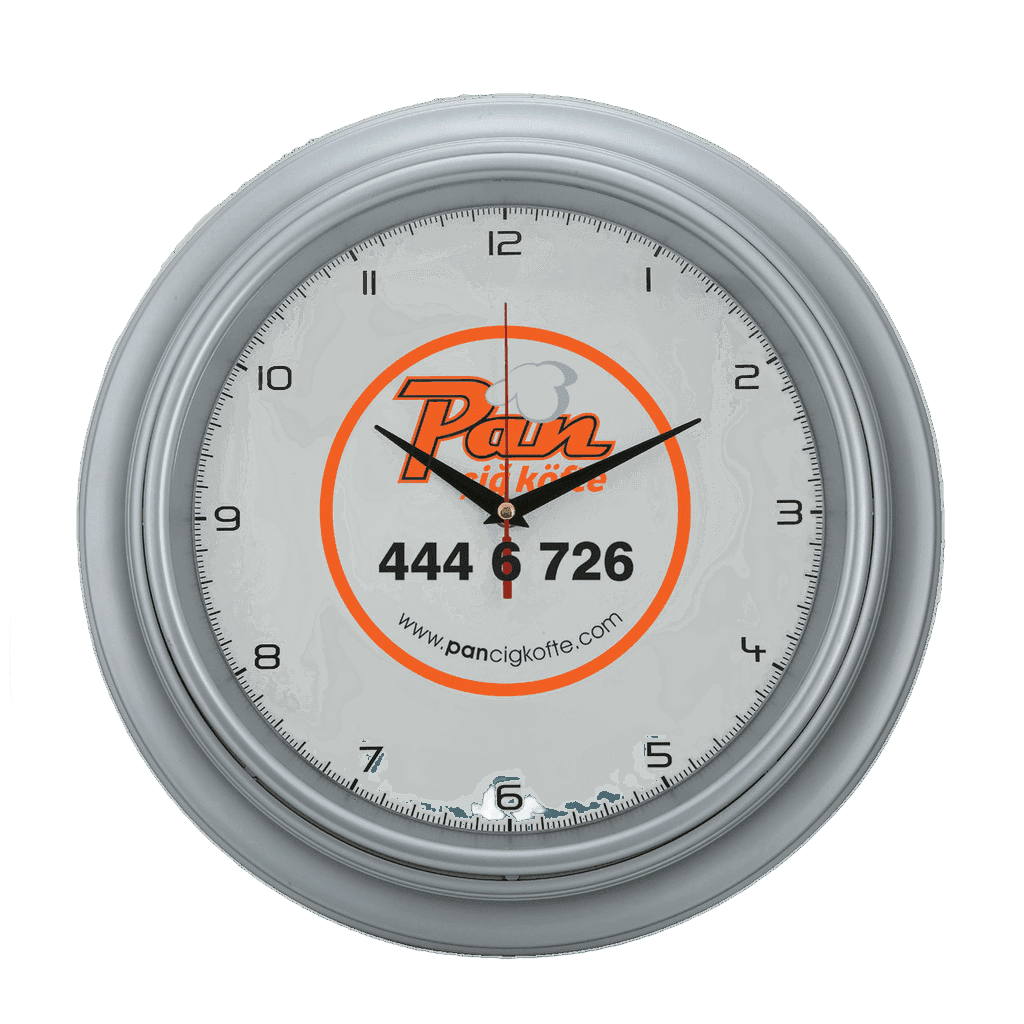 Mineral Cam Akar Saniye Plastik Kasa 40 cm Duvar Saati