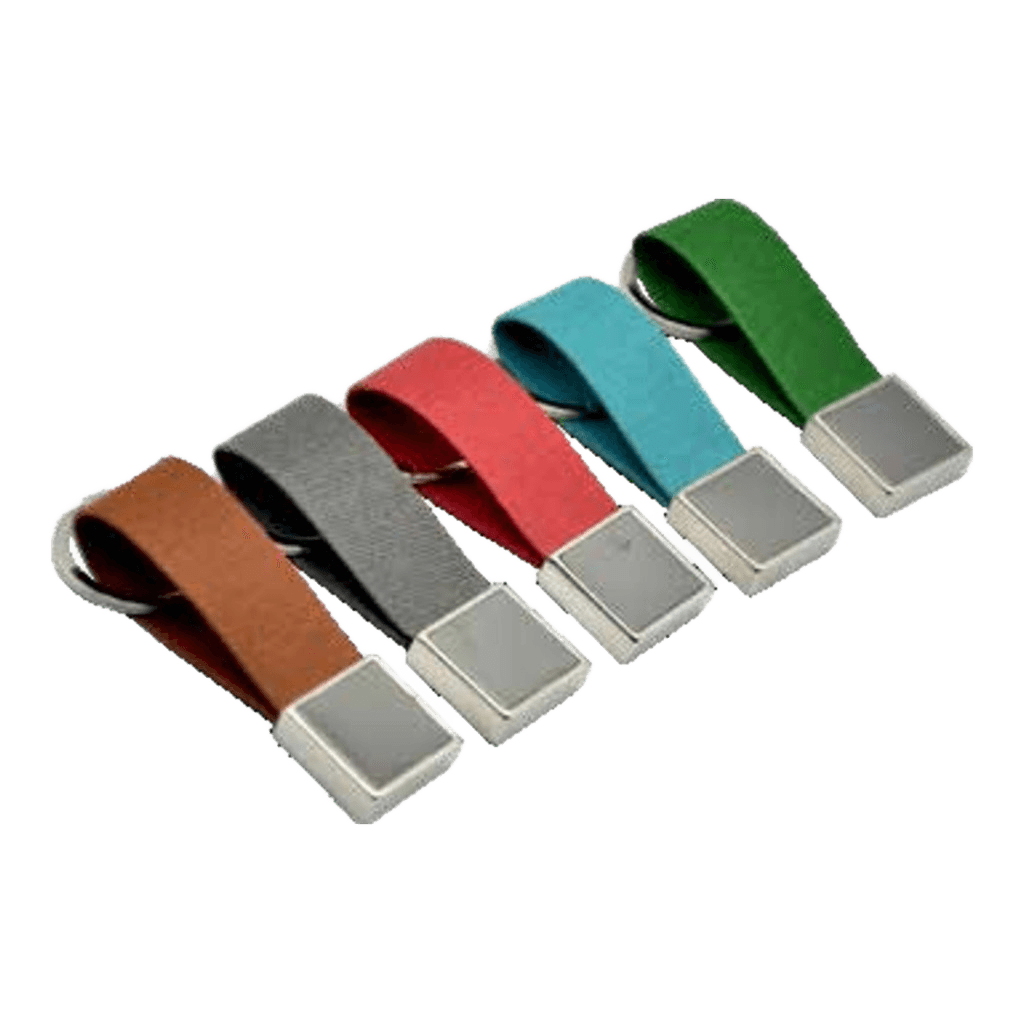 Şeritli Metal & Deri Anahtarlık