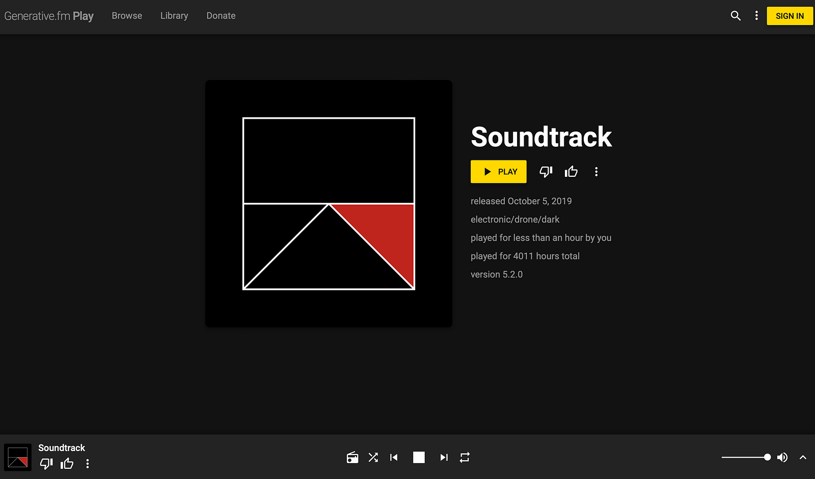 Screenshot from Generative.fm