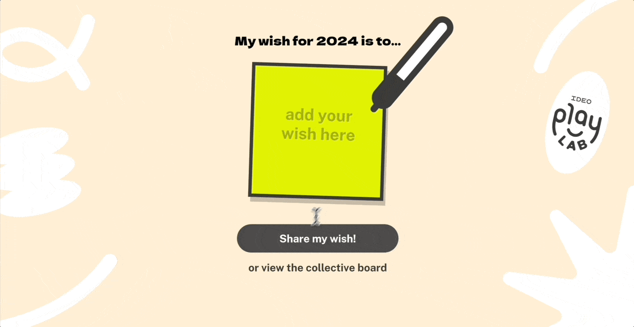 An animation of the prompt for our holiday wishing well