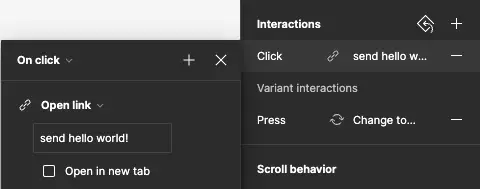 Figma UI: send hello world!