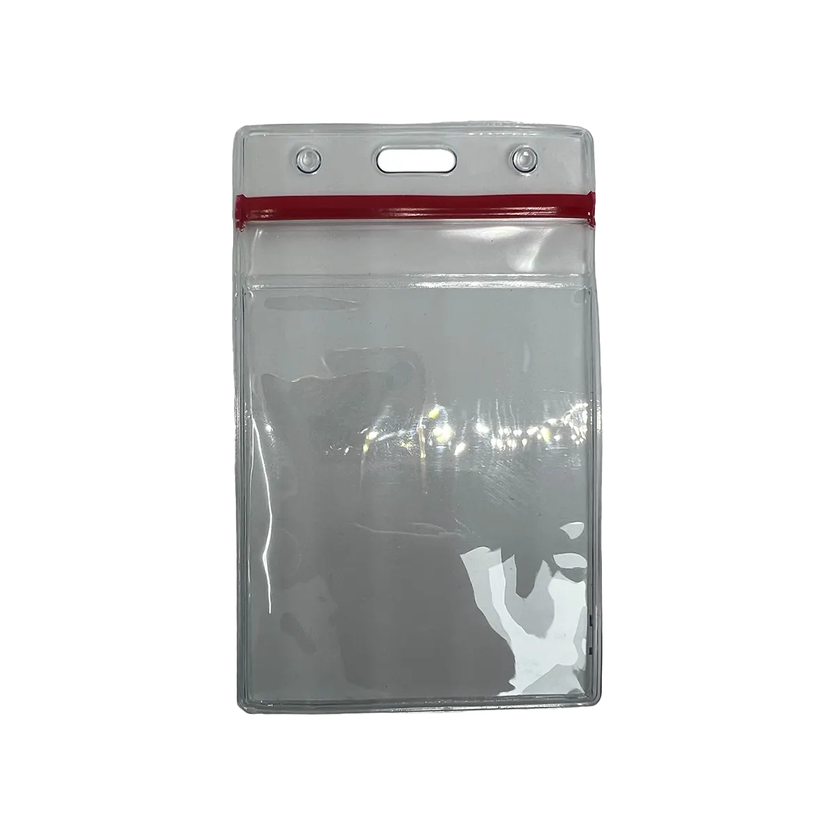 Red zipper badge holder