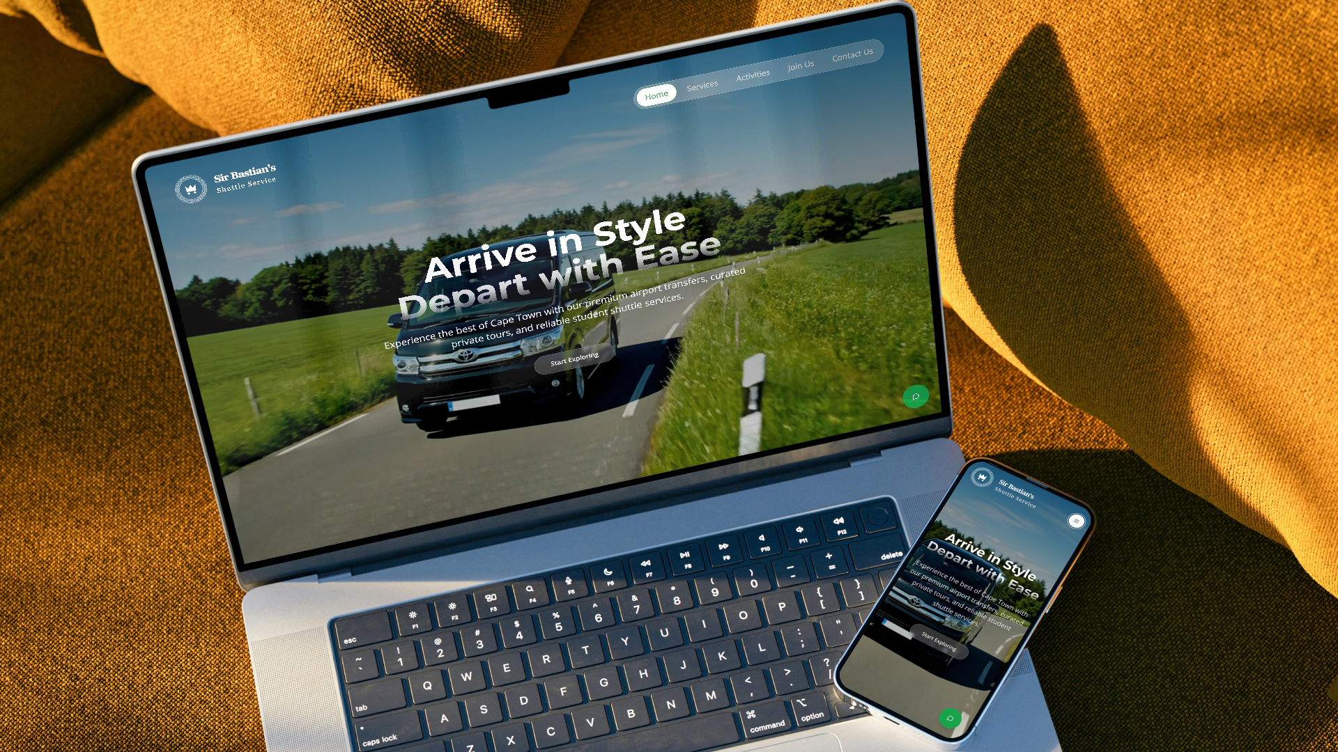 Sir Bastian's Shuttle & Tours project mockup