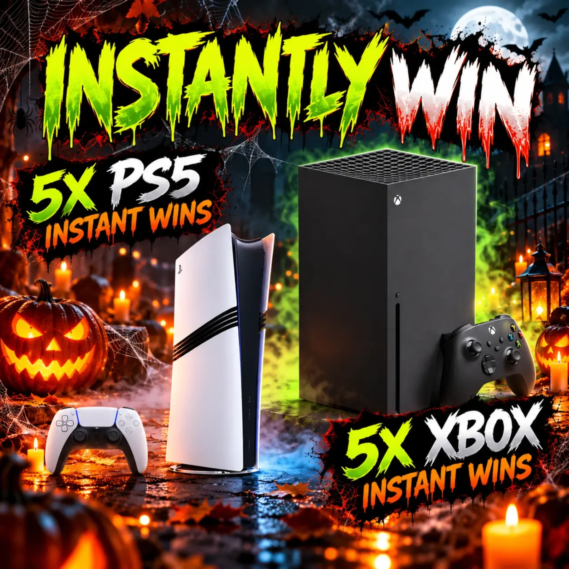 PS5 or Xbox Main Prize + 10 PS5 & Xbox Instant Wins!