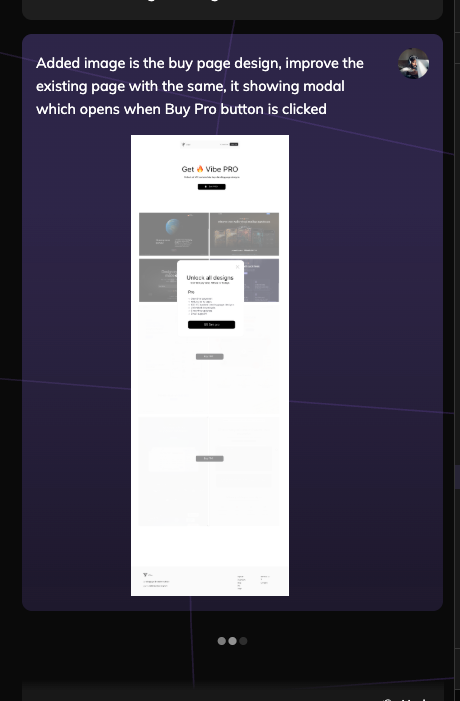Asking AI with the image reference to create a buy and explore page.