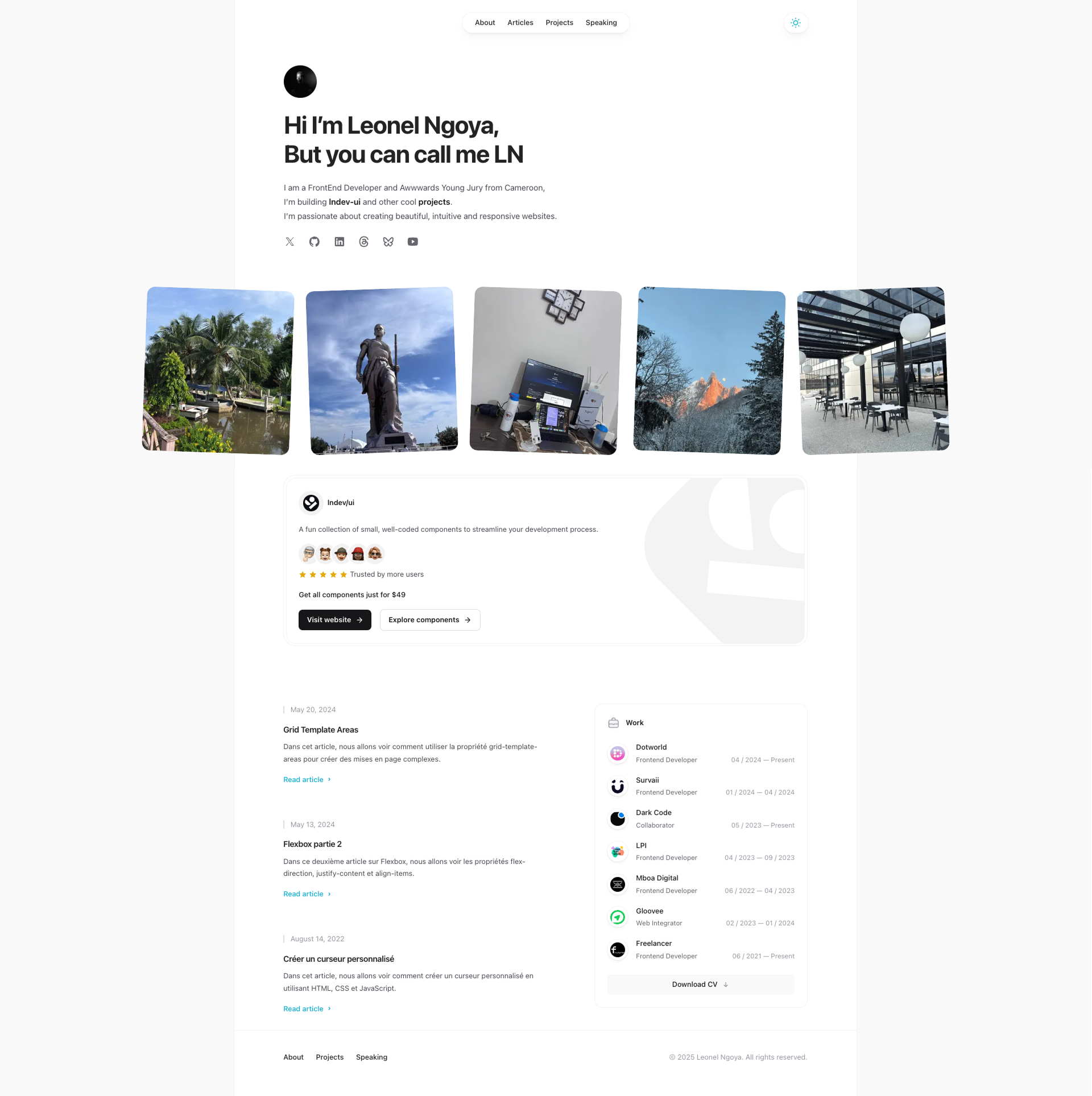 The above image is the portfolio website, and we will quickly build it to test Anima Playground alongside Figma Make.