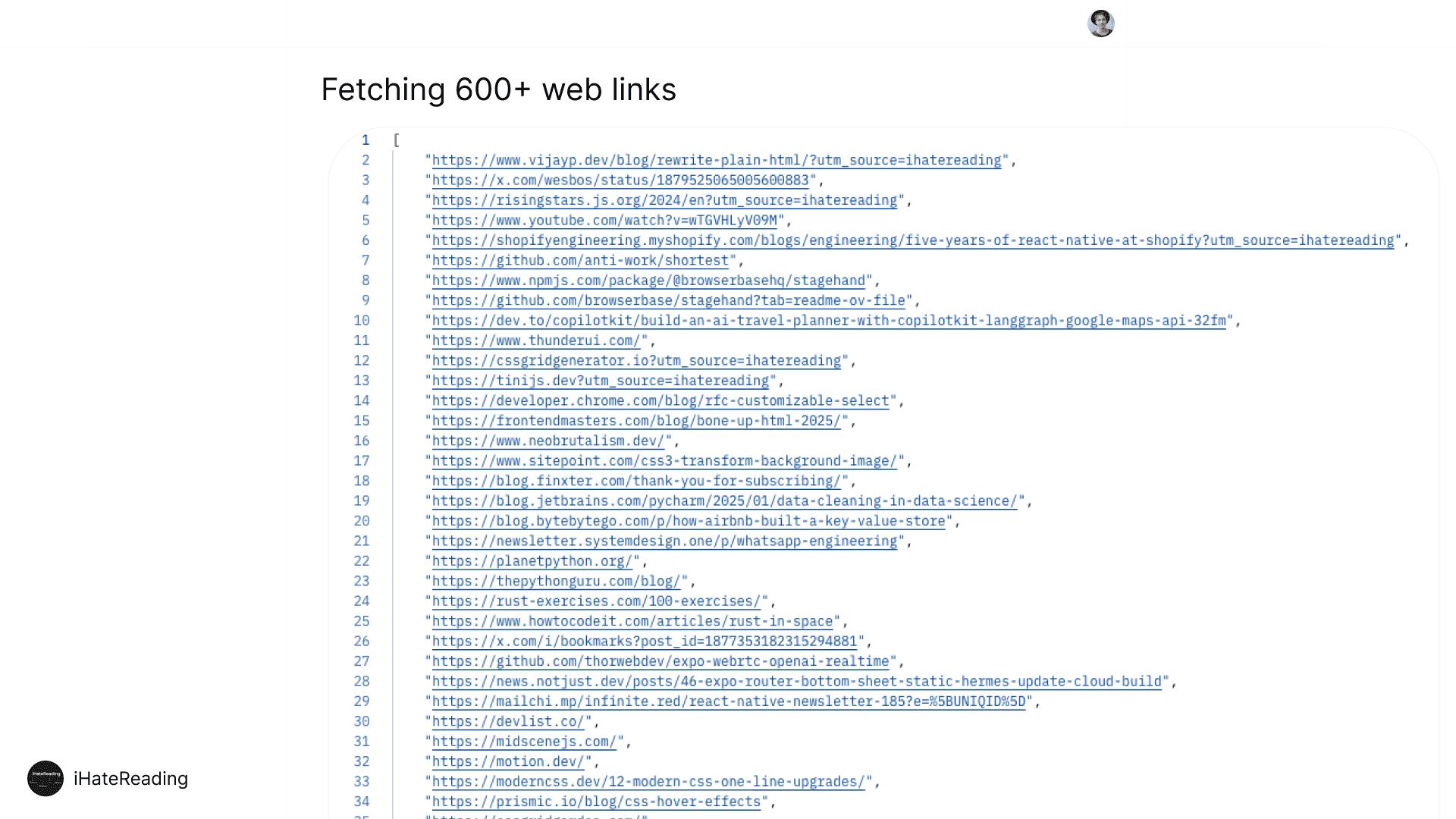 Scraping 500+ links from 100 emails