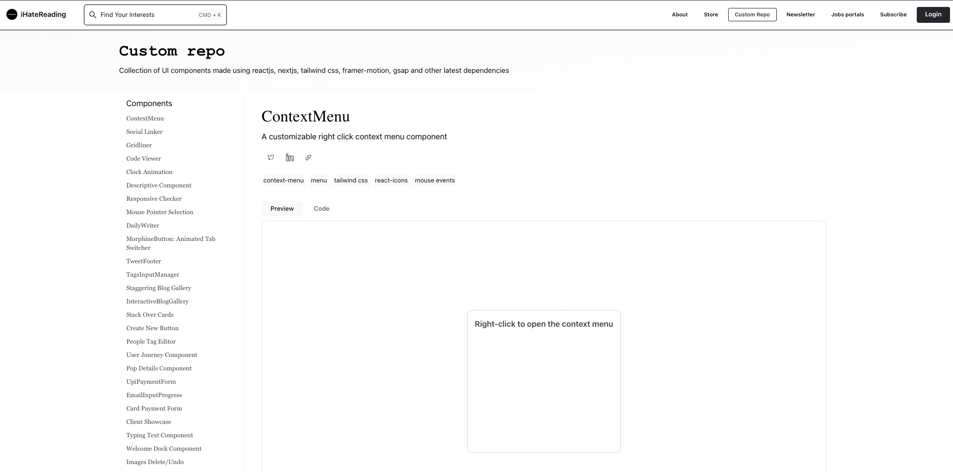 50+ React code components