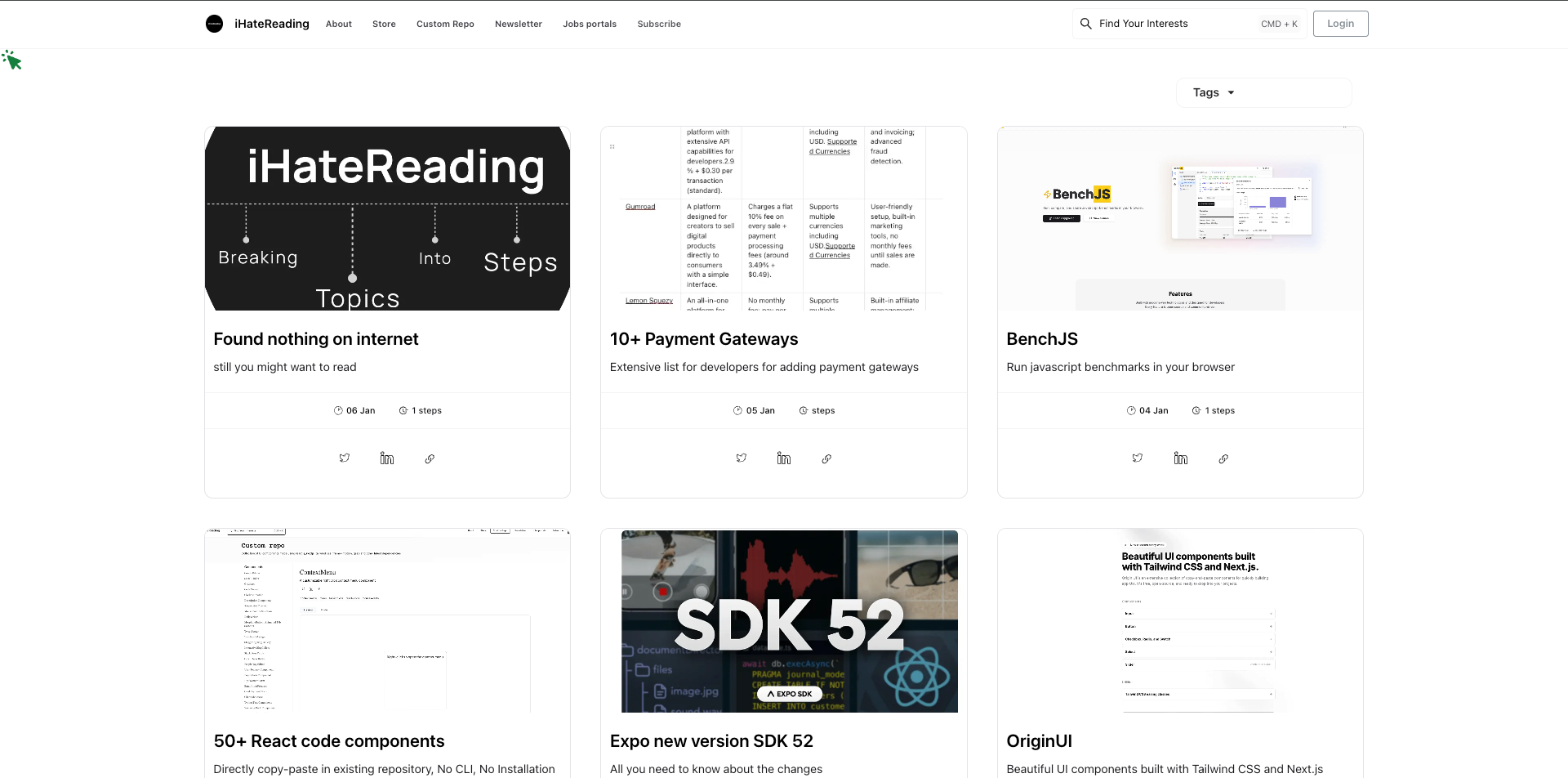 New look of website