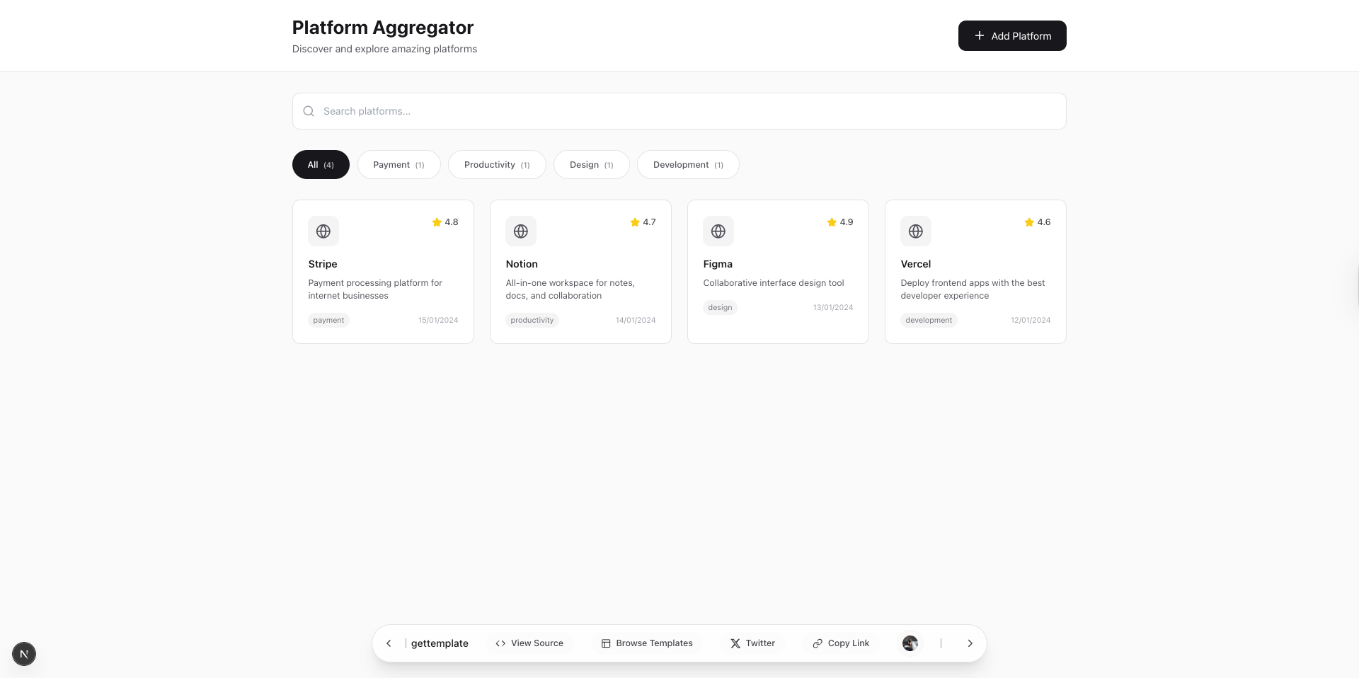 Aggregator platform ideas