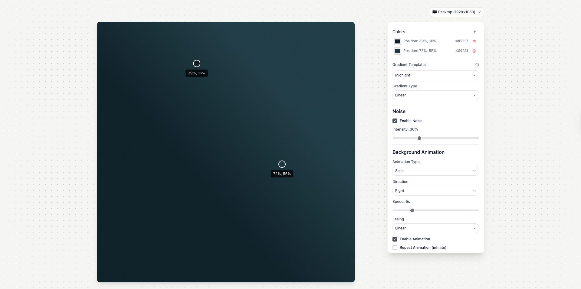 Animated Gradient Generator app