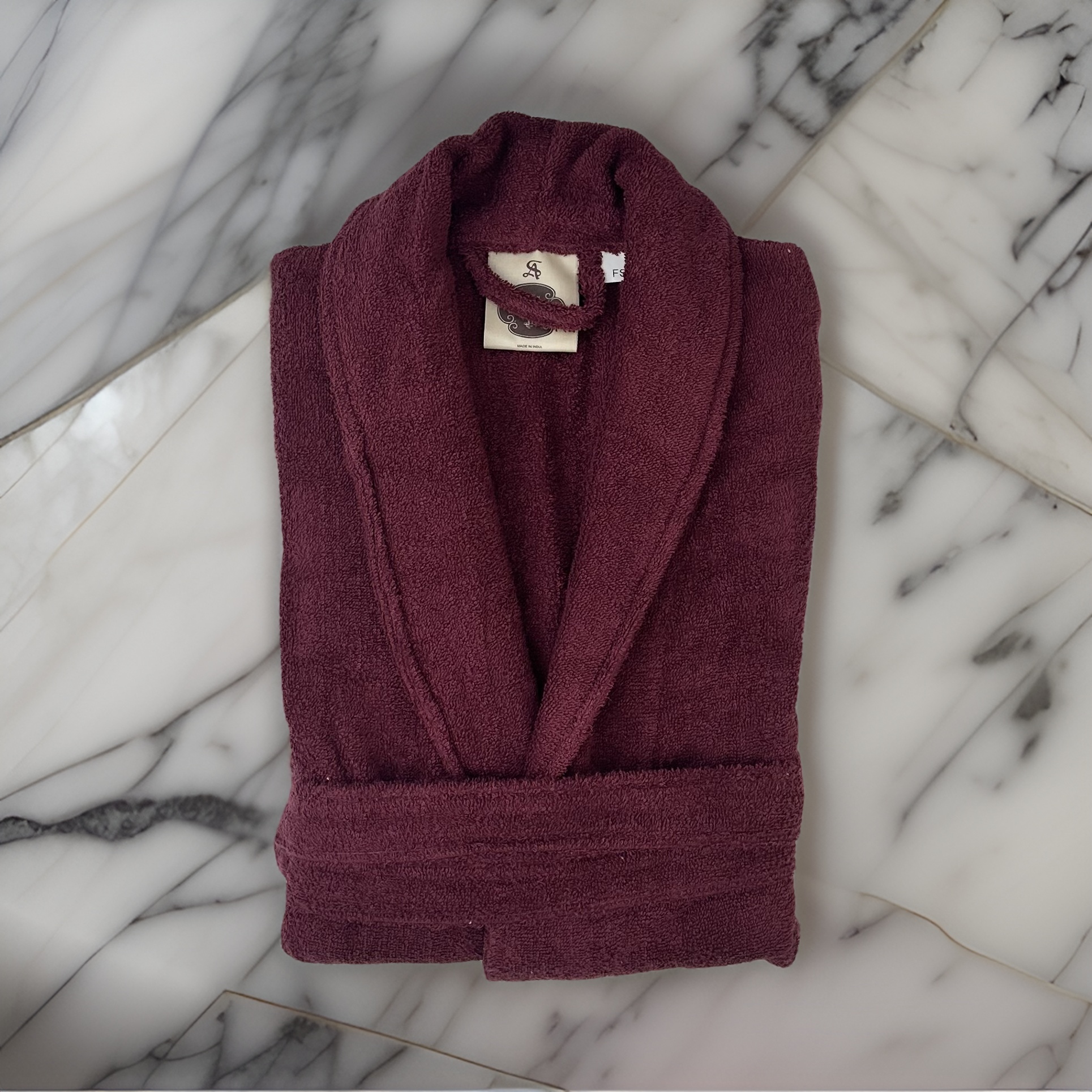 Claret Red Men's Bathrobe (1 Piece)