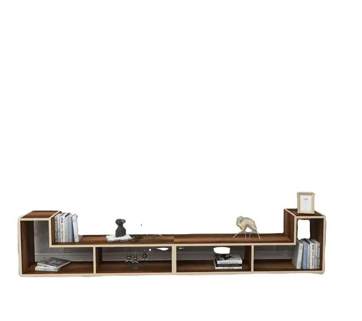 Modern Multifunction TV Stand Fassley TV Unit Bookshelf 8 Different Shapes Unit Coffee Table Luxury Wooden TV Console