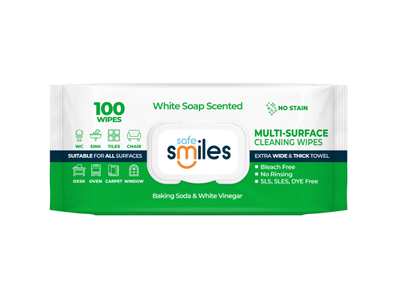 Safe Smiles Multi Surface Wet Wipes - White Soap Scented
