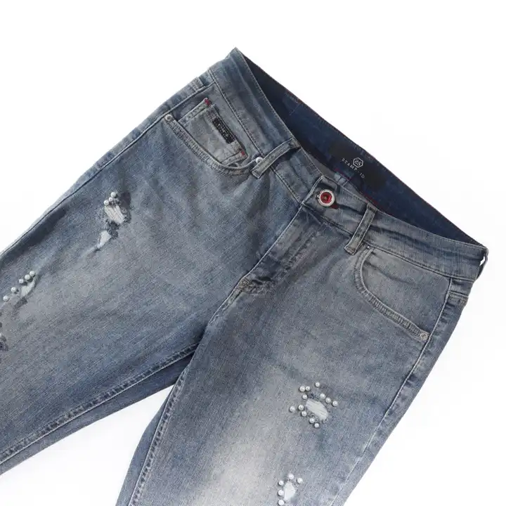 Wholesale High Quality Men Stretch Jeans Stock Lots Streetwear Mens Denim Trousers