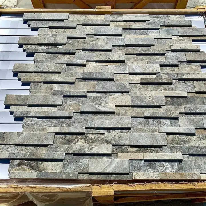3D Silver Travertine Stone Wholesale Marble Hot Sale Cheap Factory Pool Coping Luxury Turkish Manufacturer