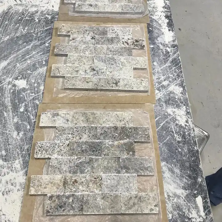 Silver Splitface Travertine Stone 2''x4 Wholesale Stone Marble Hot Sale Waterproof Cheap Pool Coping Luxury Turkish Manufacturer