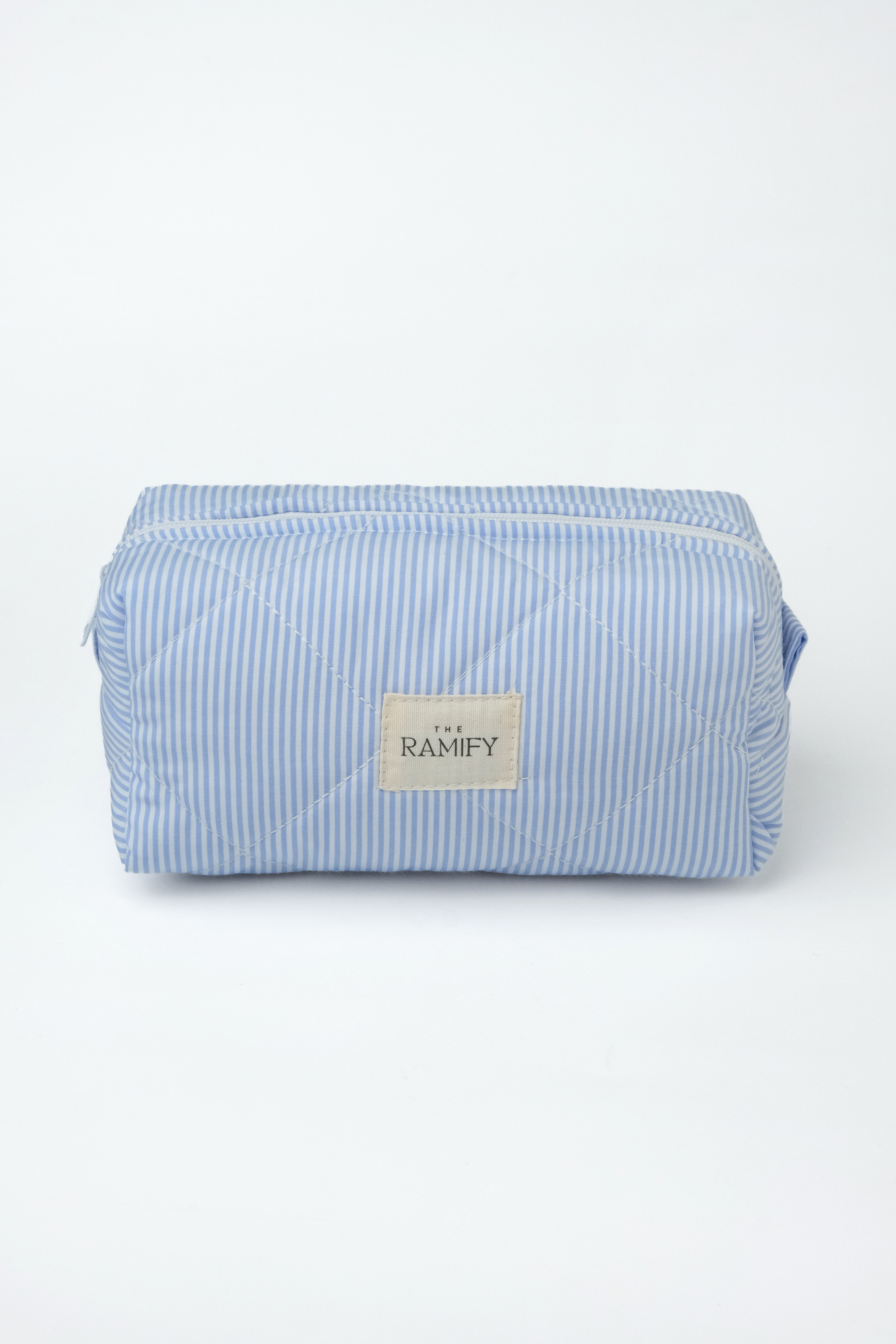 Striped Quilted Makeup Bag – Customizable Wholesale Cosmetic Pouch