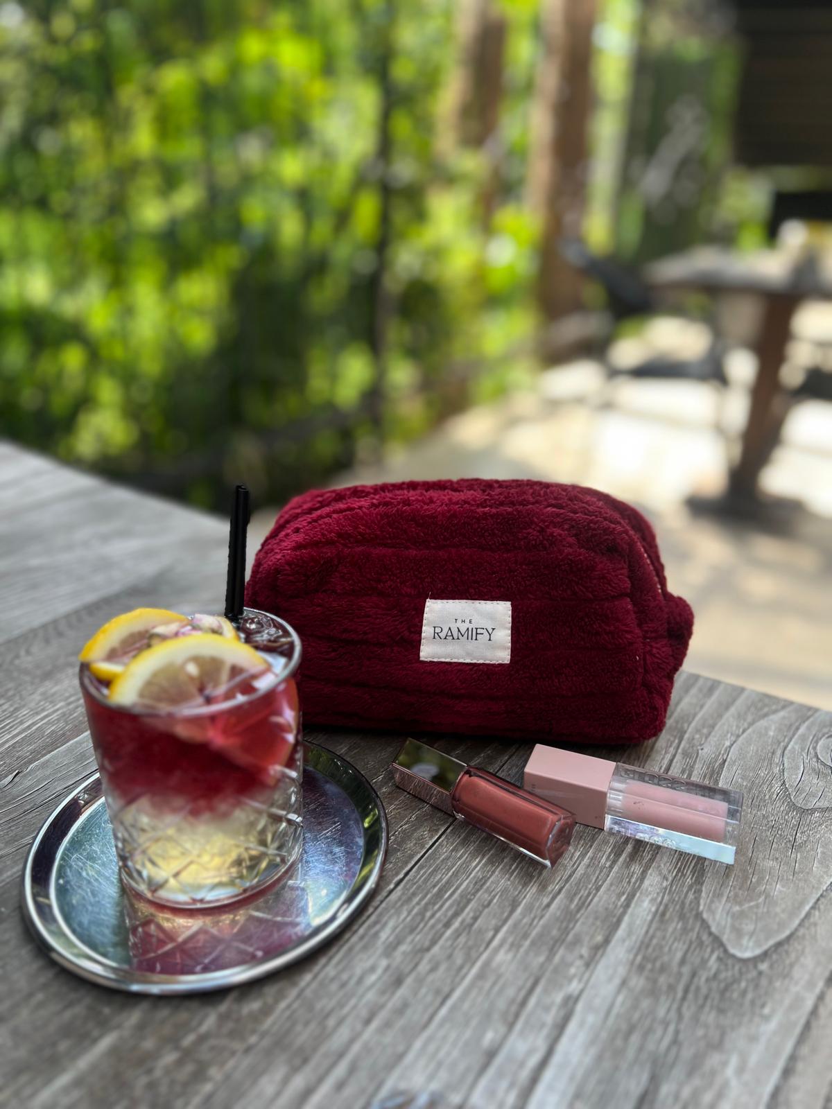 Plush Fabric Makeup Bag – Large Capacity Cosmetic Pouch