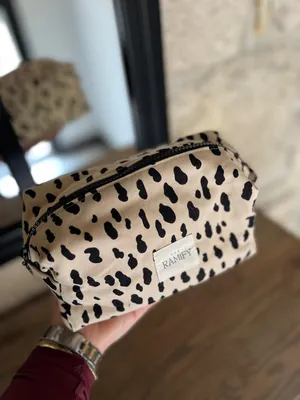 Leopard Print Duck Canvas Cosmetic Bag