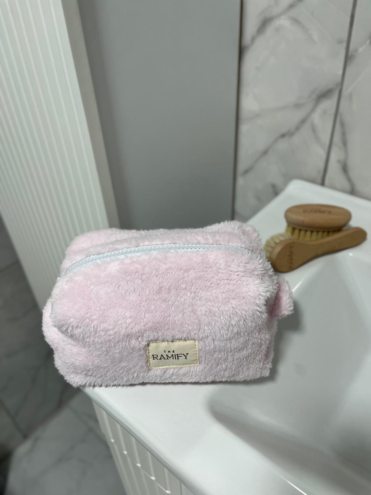 Plush Fabric Makeup Bag – Large Capacity Cosmetic Pouch