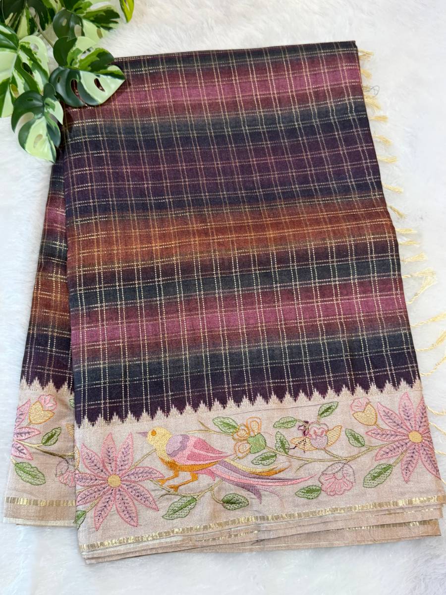Vintage Check Garden Tussar