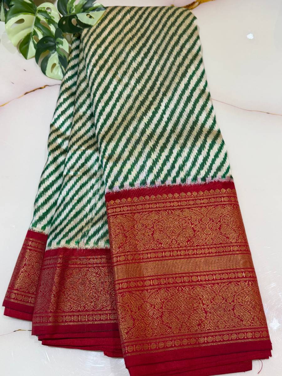 Twill Ikat Kanchi Fusion Saree