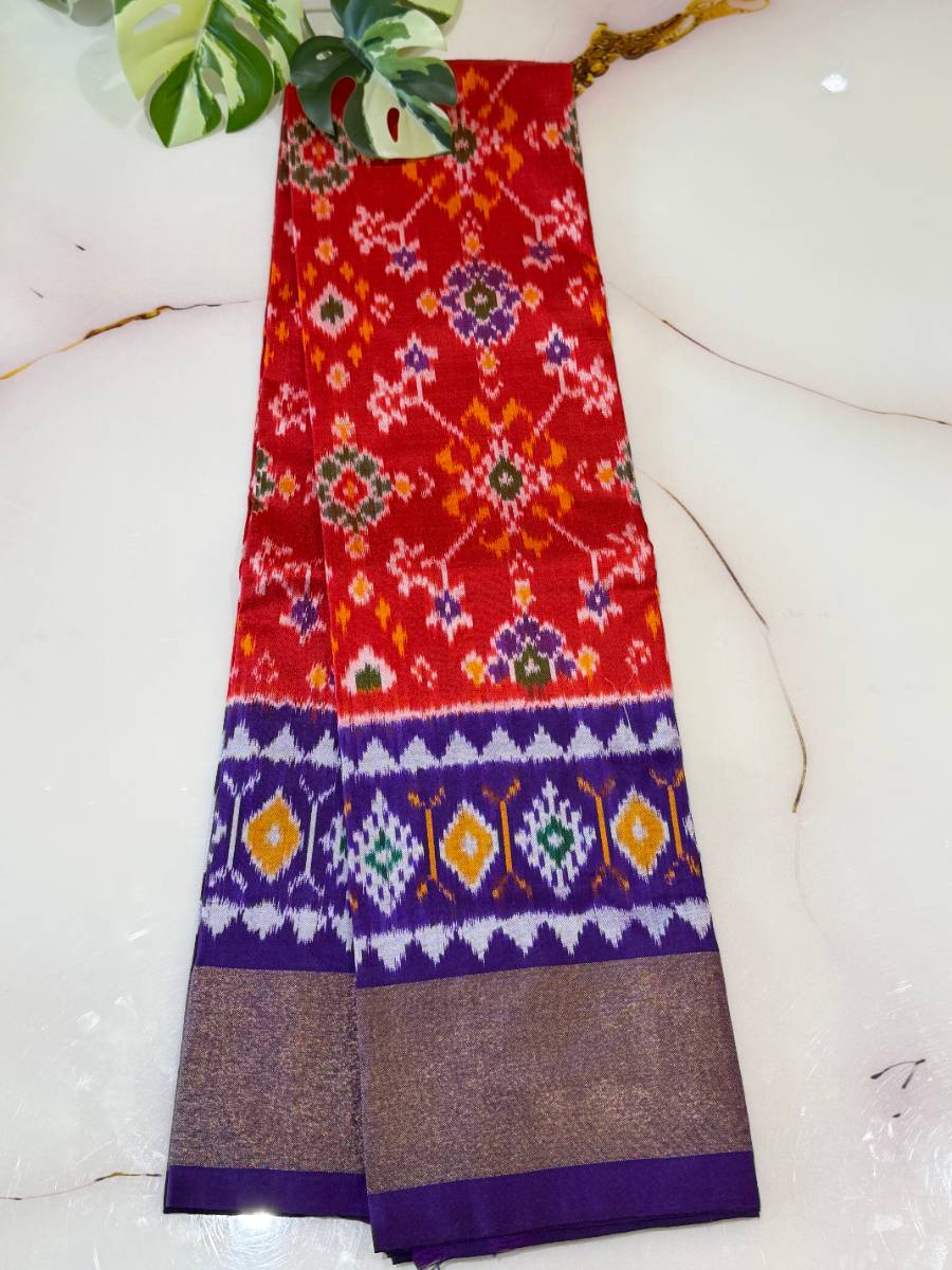 Red Purple Floral Ikat Lehenga – Small 22 Inch