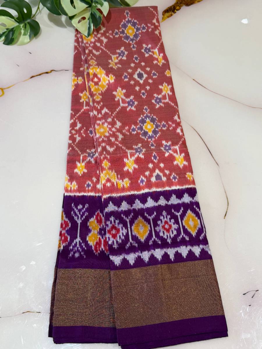 Rose Purple Floral Ikat Lehenga – Small 22 Inch