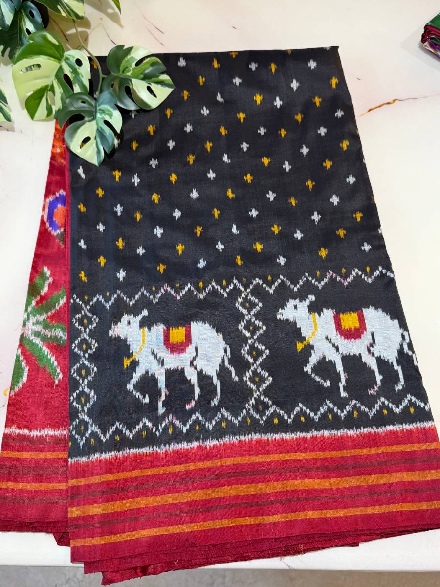 Charcoal Ashwa Katha Silk Saree