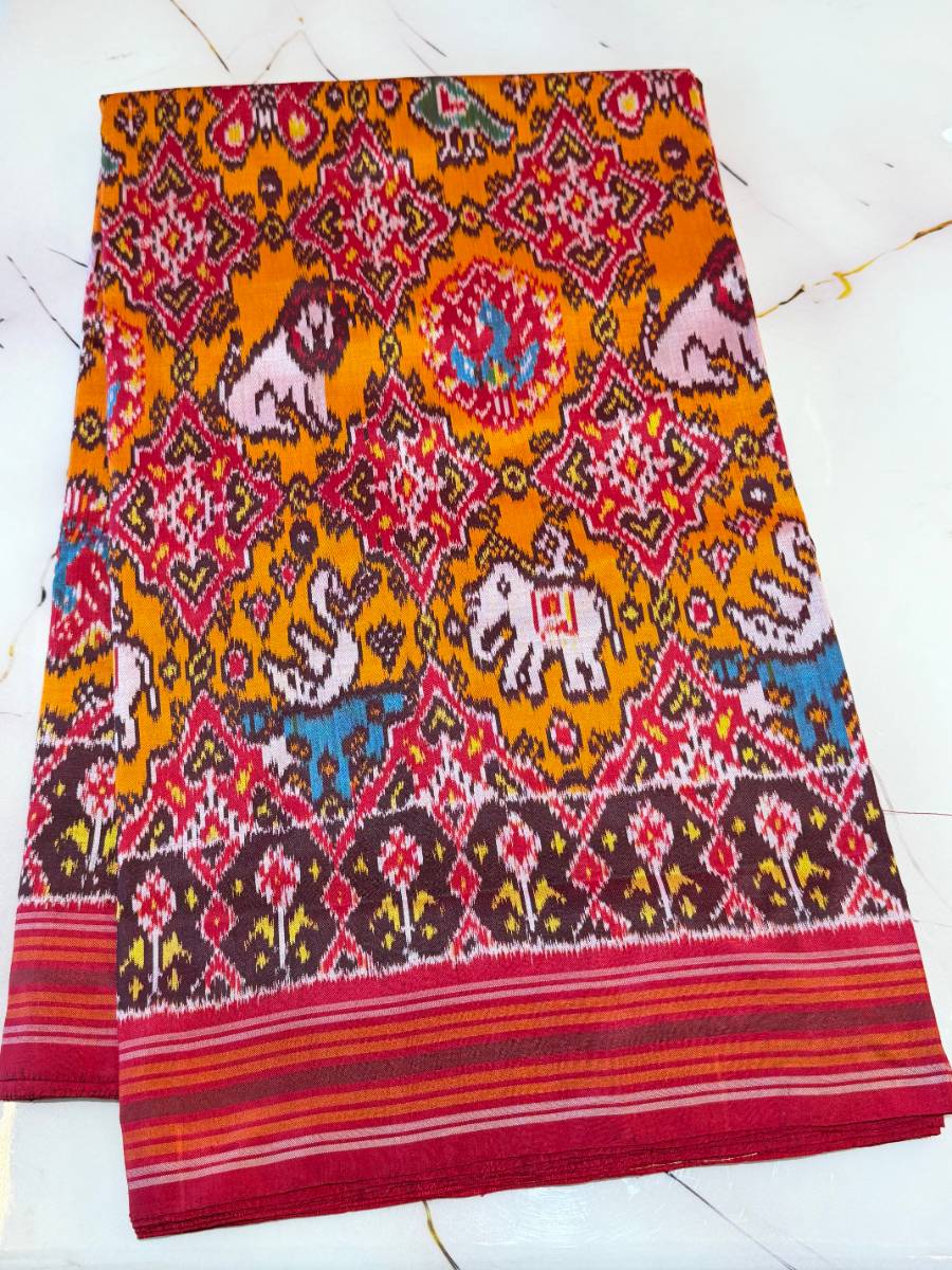 Mustard Animal Mosaic Patola