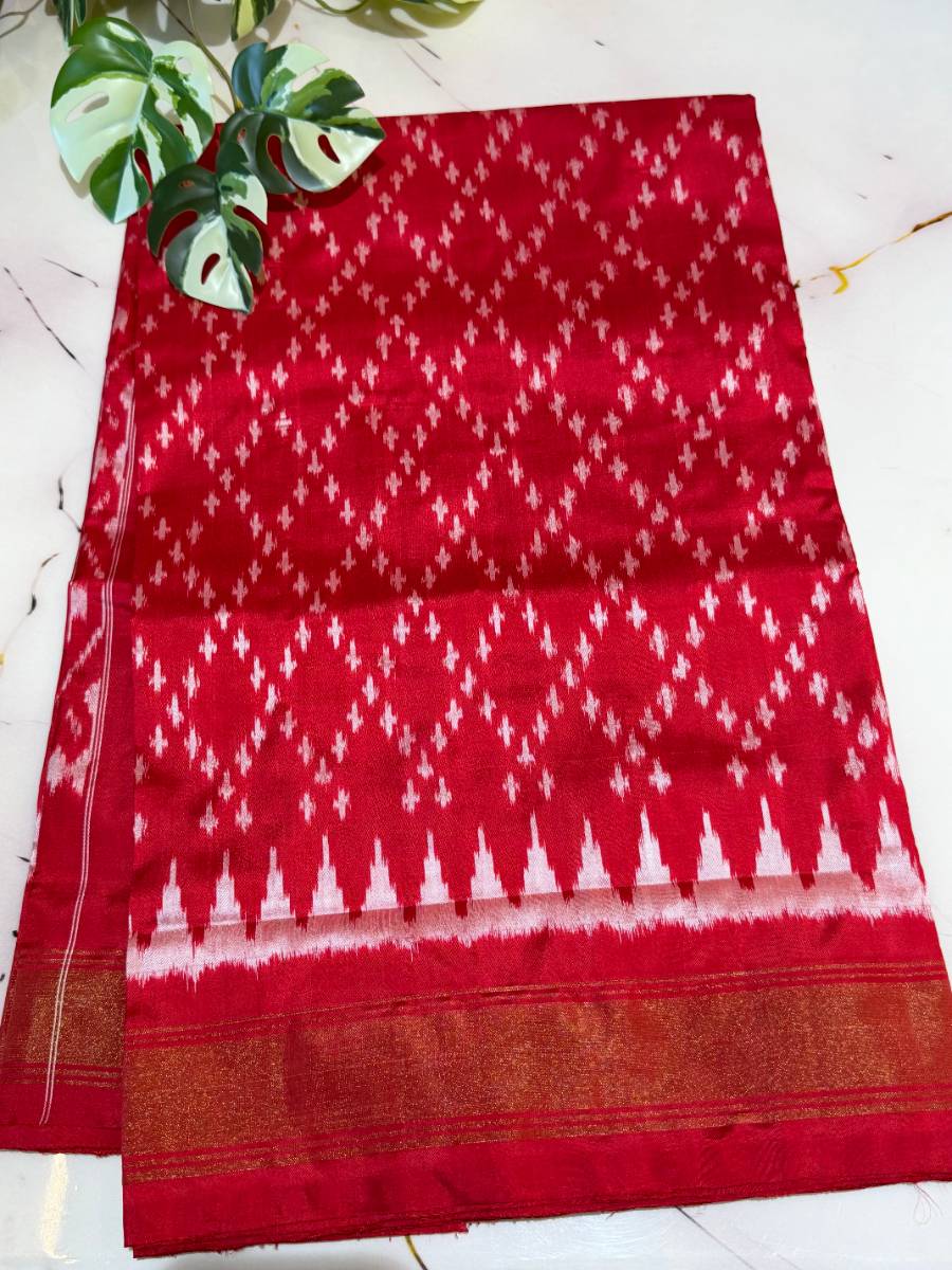 Ruby Diamond Ikat Silk