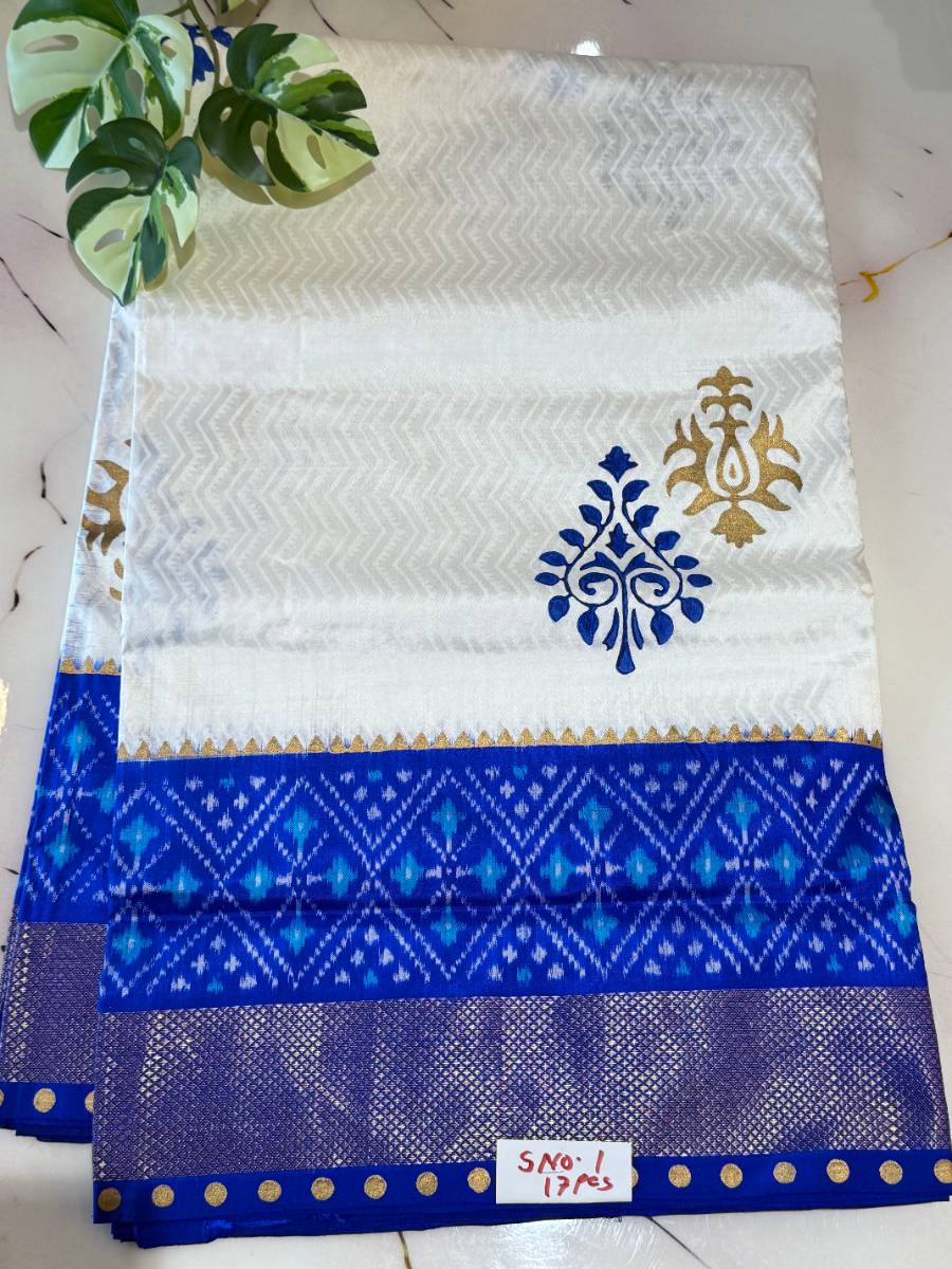 Neelambara Royal Blue Ikat Saree