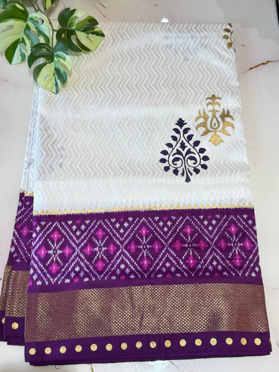 Mrinalini Violet Ikat Patola Saree