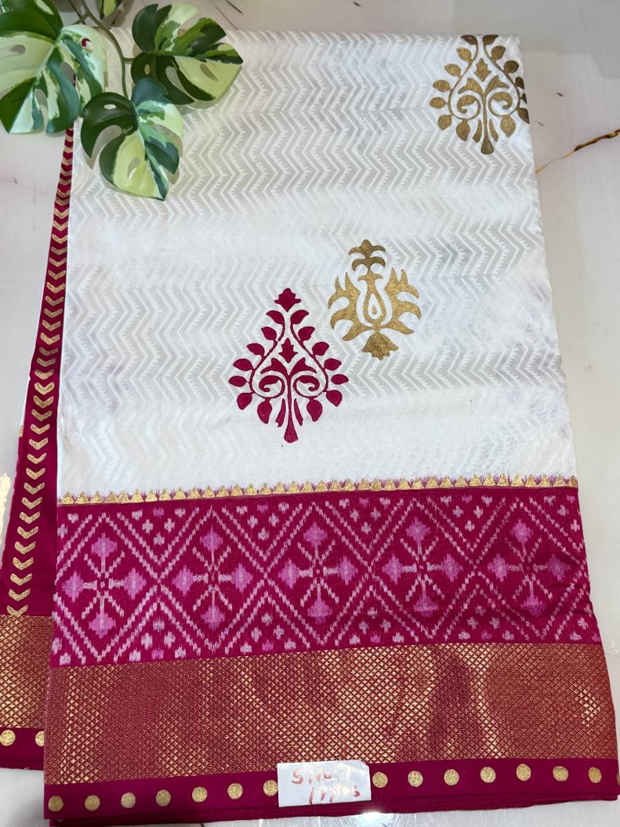 Rajnidhi Magenta Ikat Patola Saree