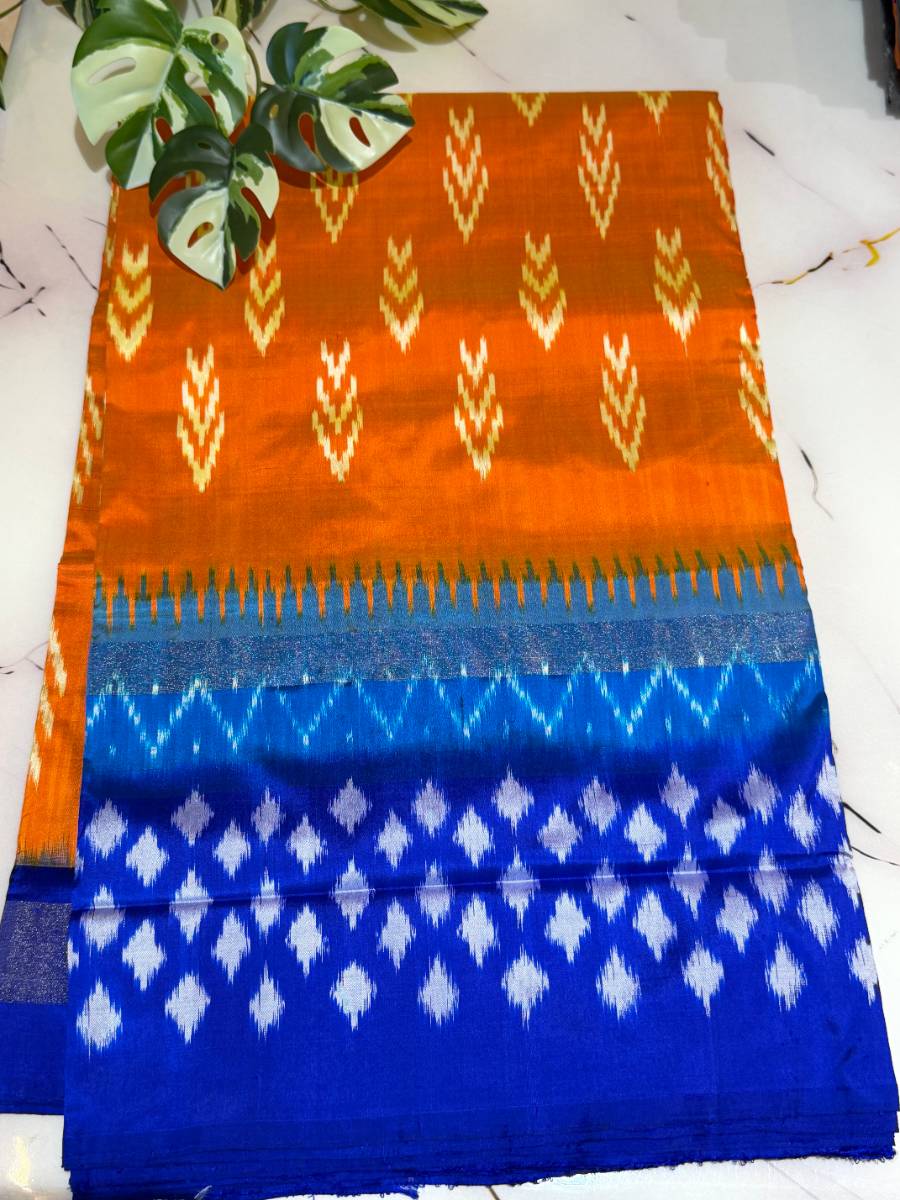 Orange Royal Blue Ikat