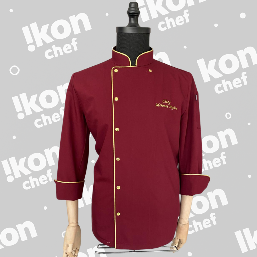 BORDO LİKRALI SERANİTY AŞÇI CEKETİ
