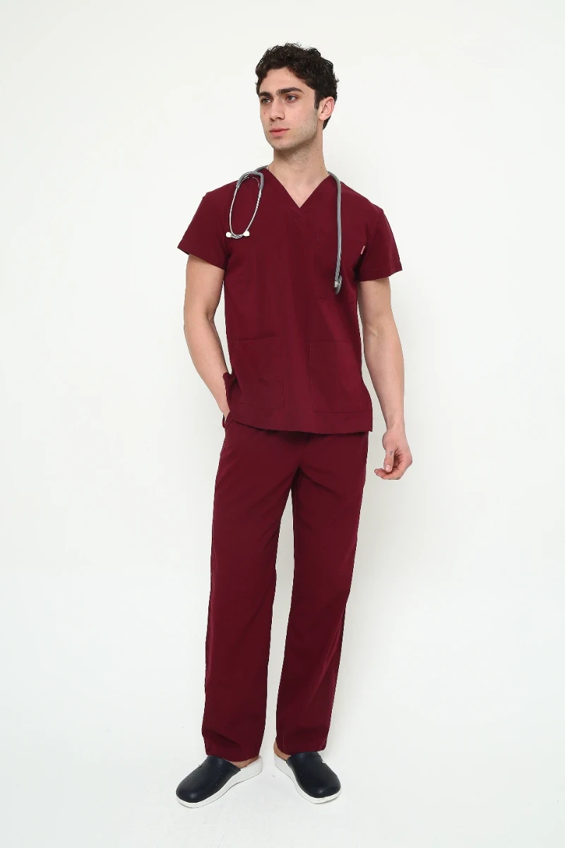 İkon Bordo Doktor Hemşire Likralı Takım - 2